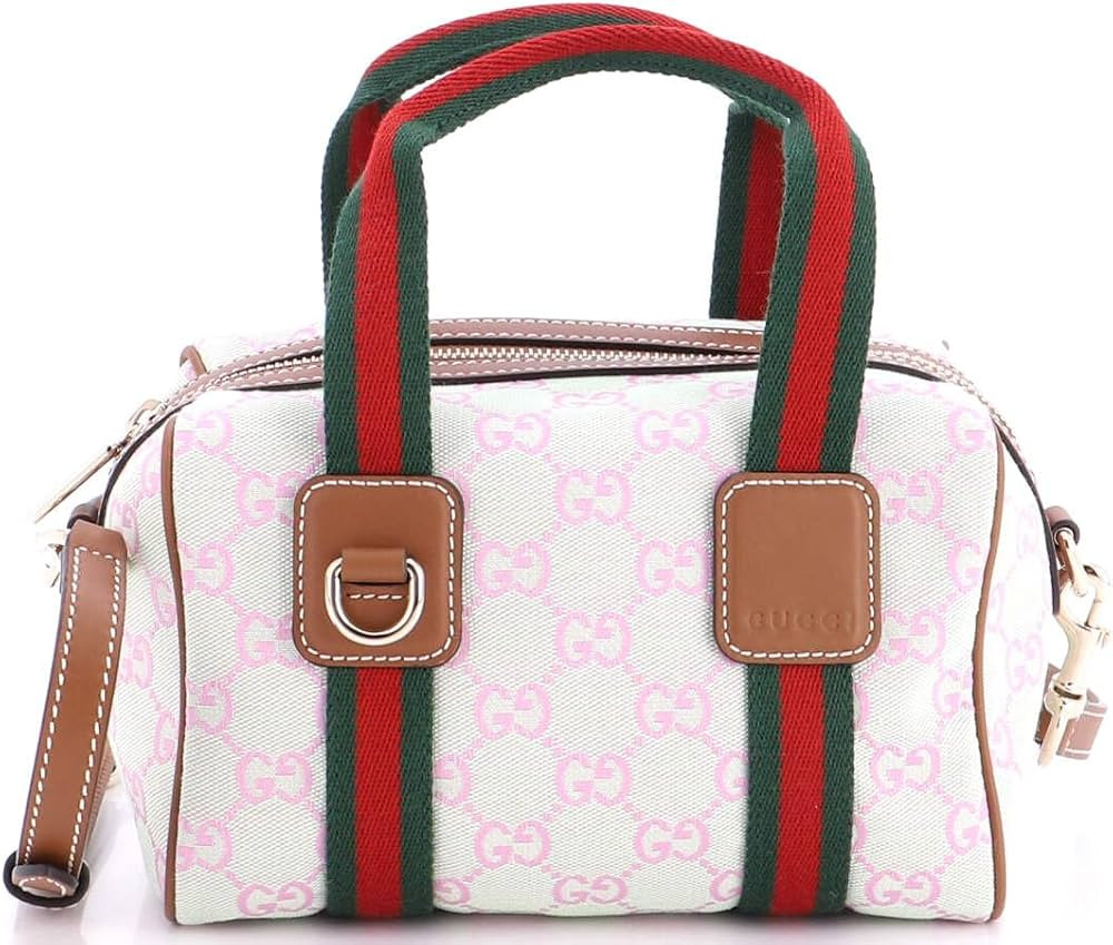 Gucci  
               Pre-Loved Web Boston Bag GG Canvas Mini, Green | Amazon (US)
