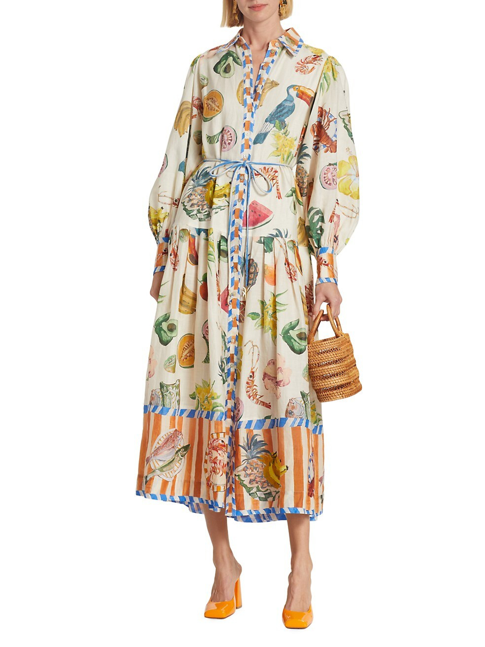 Theo Printed Linen & Cotton Shirtdress | Saks Fifth Avenue