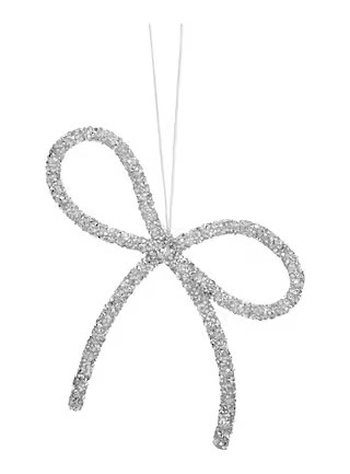 CANVAS Silver Collection Silver Sparkly Bow Ornament | Canadian Tire