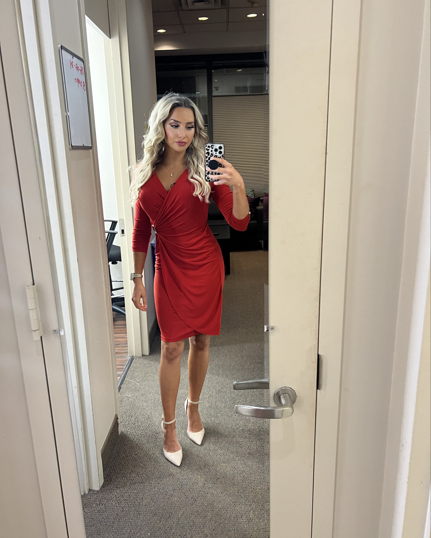 My favorite dress cut! Wrap dresses look so flattering on TV and you can never have too much red 😂❤️

#LTKVideo #LTKSeasonal #LTKWorkwear