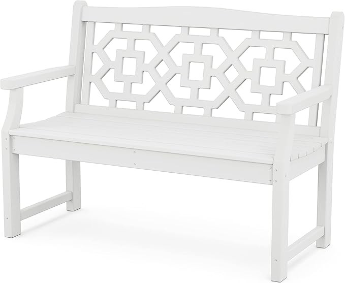 Martha Stewart by POLYWOOD® Chinoiserie 48” Garden Bench in White | Amazon (US)