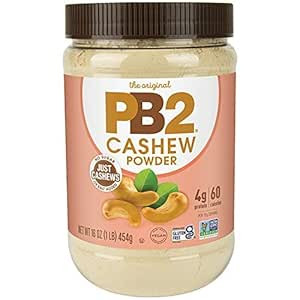 PB2 Powdered Cashew Butter - Cashew Powder with No Added Sugar or Salt [1lb Jar] | Amazon (US)