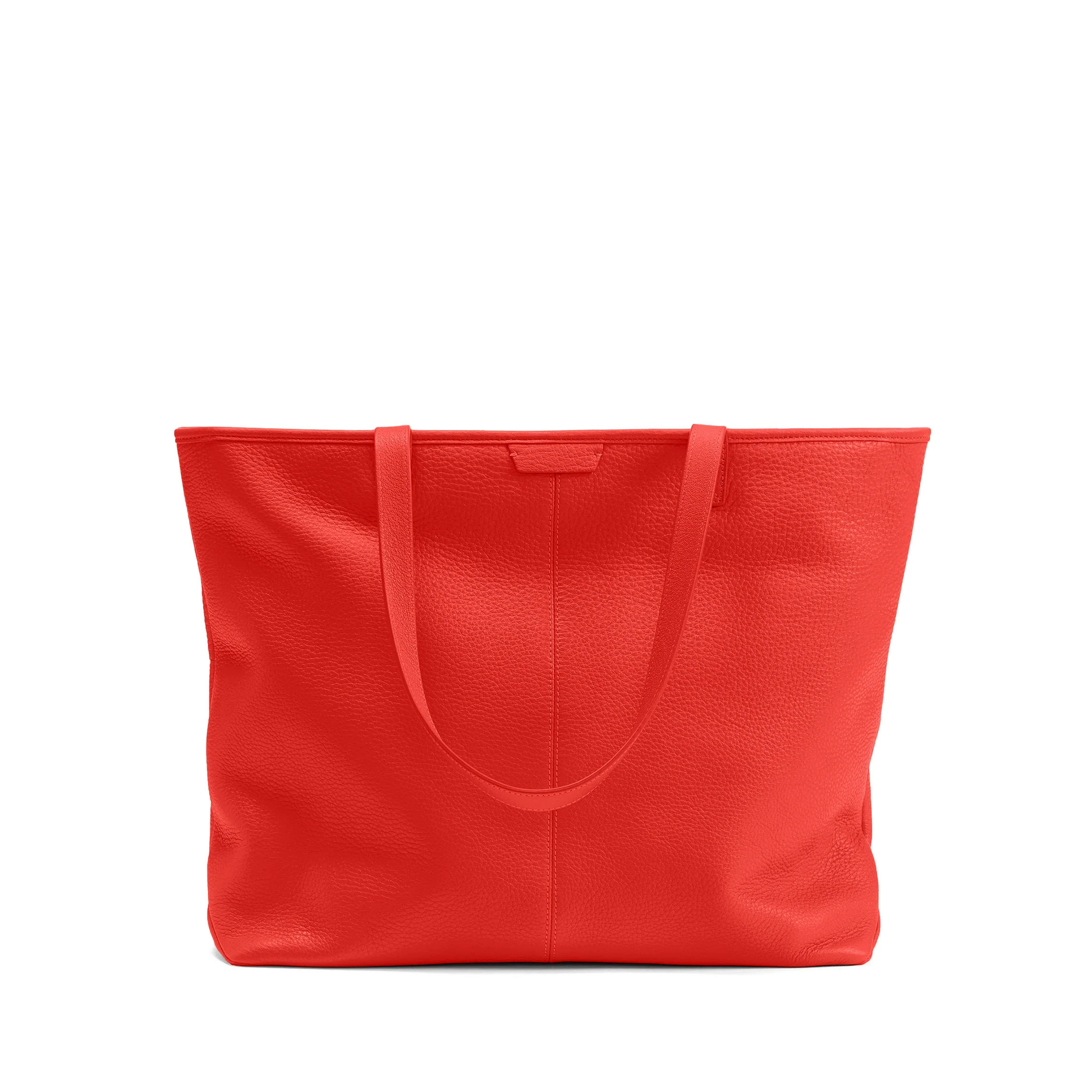 Large Zippered Downtown Tote Buoy Red | Leatherology