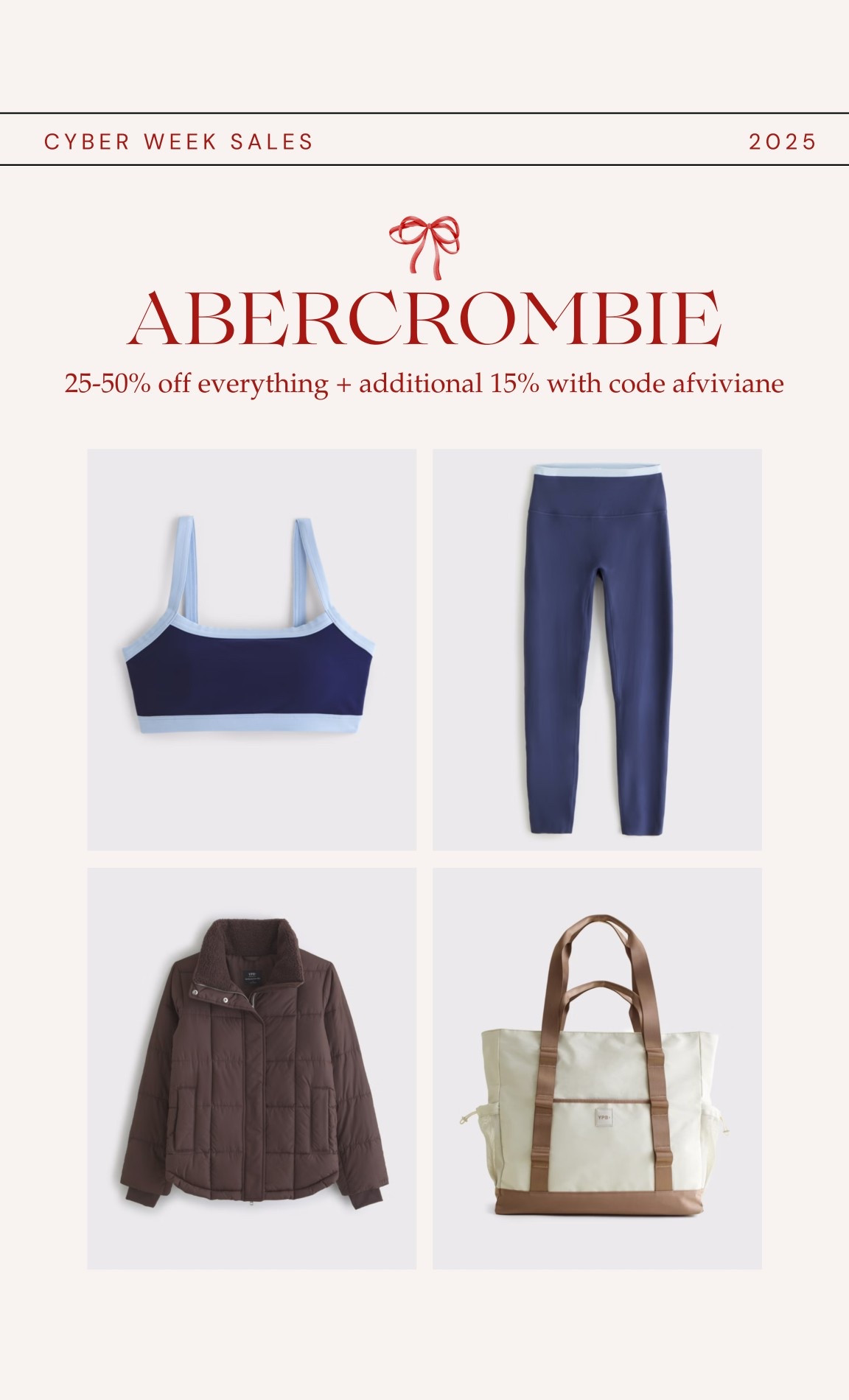 [11/24/25] abercrombie active is on sale | so many favs! Code AFVIVIANE for stackable 15% off! 

I generally wear xs in tops/sports bra + xs short in leggings

Offer valid in stores and online from 11/24/2025-12/1/2025 in US/CA. Excludes clearance and gift cards. Online price reflects discount. Use code AFVIVIANE to get an additional 15% off everything in stores and online at checkout from 11/24/2025-12/1/2025 in US/CA. Excludes clearance and gift cards. See details online. 

#LTKSaleAlert #LTKActive #LTKCyberWeek