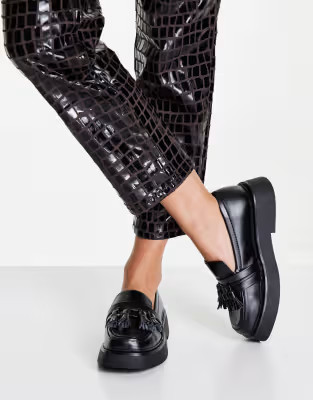ASOS DESIGN Maxwell chunky tassle loafers in black | ASOS | ASOS (Global)