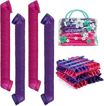 40pcs No Heat Hair Curlers Heatless Spiral Curlers with Styling Hooks 22inch/55cm Magic Hair Roll... | Amazon (US)
