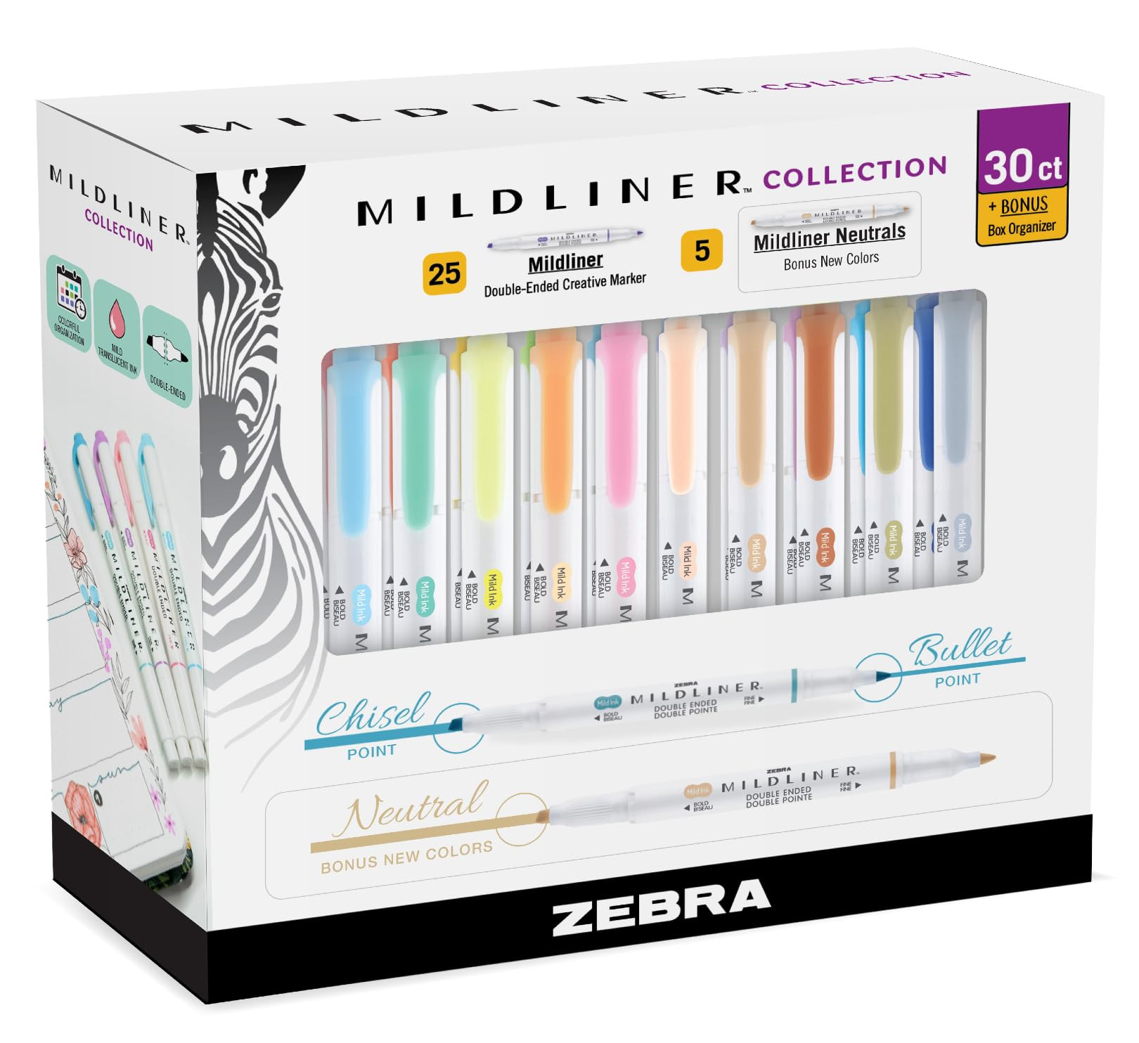 Zebra Pen Mildliner Double-Ended Highlighter Set, Broad and Fine Point Tips, Ideal for Bible High... | Amazon (US)