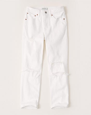 Ripped Mid Rise Boyfriend Jeans | Abercrombie & Fitch (US)