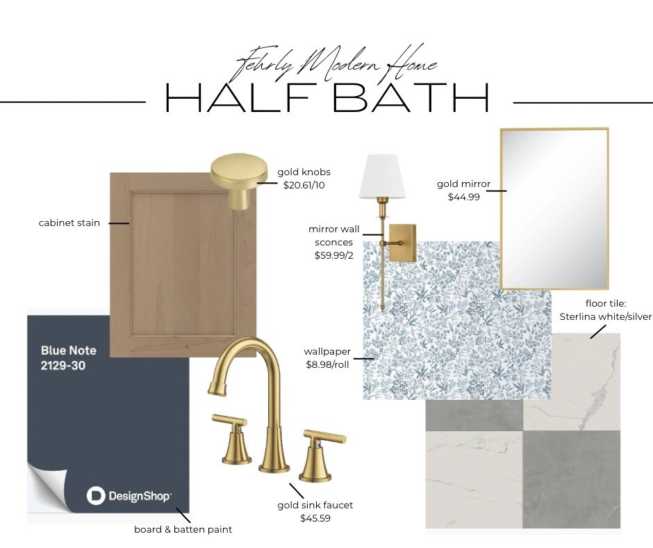 Dyck custom home build half bathroom finishes 