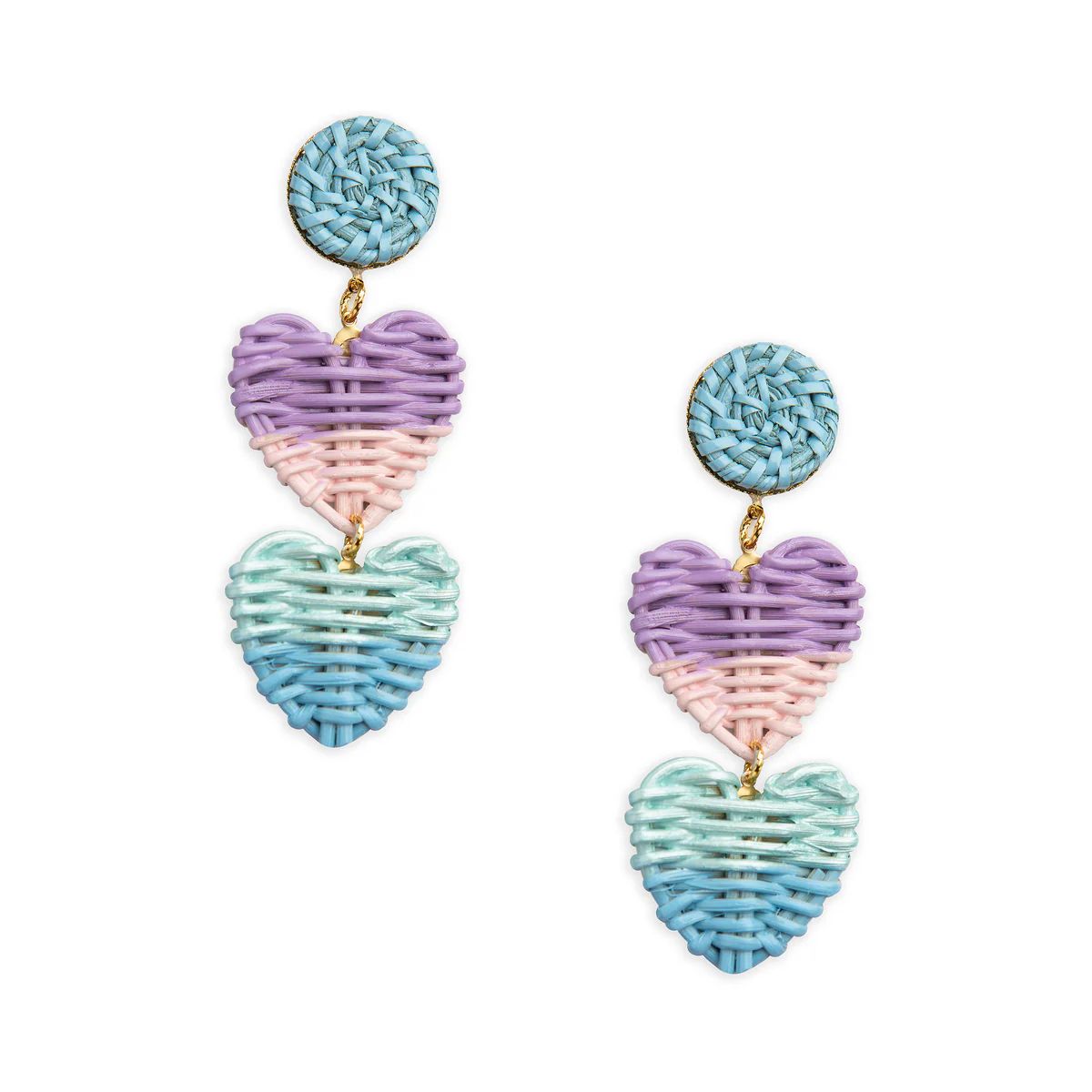 Ombre Heart Rattan Drops | Neely Phelan