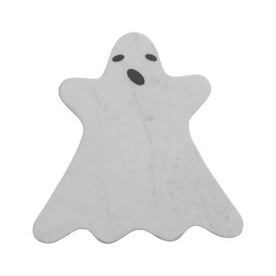 Storied Home Marble Ghost Shaped Cheese and Cutting Board, White and Black | Target