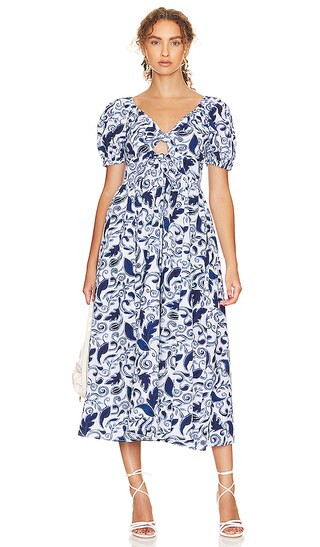 Cleobella Reza Midi Dress in Blue. - size XL (also in L, M, S, XS) | Revolve Clothing (Global)