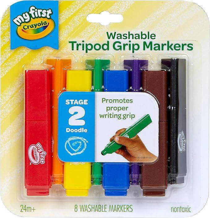 Crayola My First, Tripod Washable Markers for Toddlers, 8ct | Amazon (US)