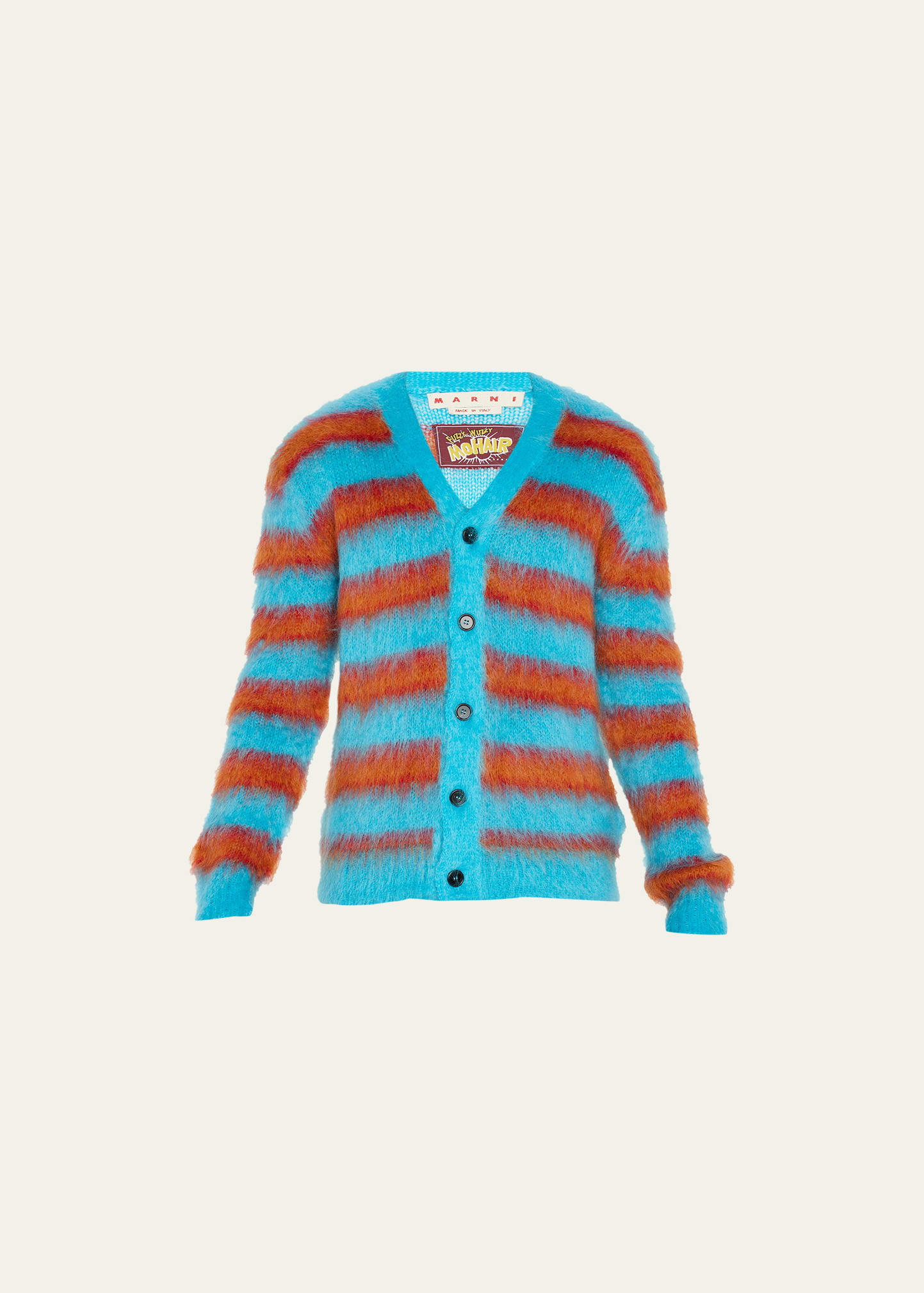 Men's Striped Mohair Cardigan Sweater | Bergdorf Goodman