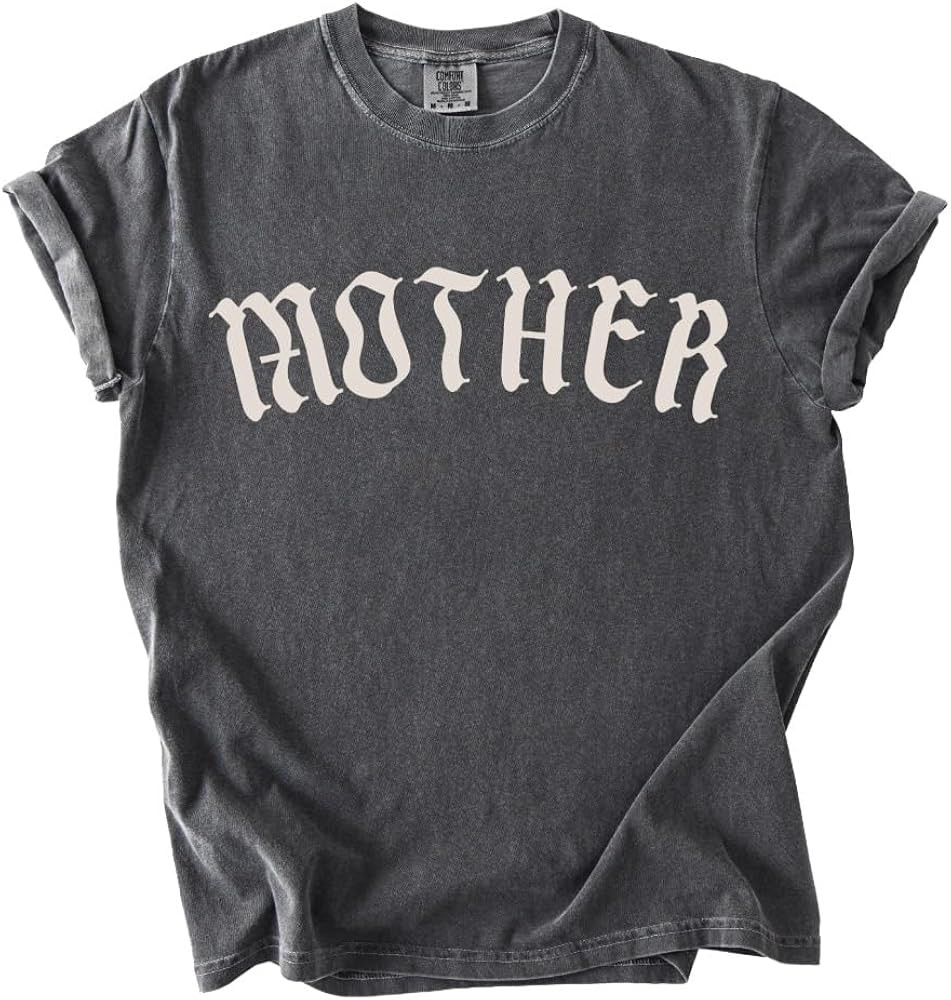 Comfort Colors® Mother Gothic Tshirt, Trendy Alternative Metal core tee, Old English Mother Tshirt, Oversized mom tee, Goth mom, Cool Mother Shirt. Multicolor | Amazon (US)