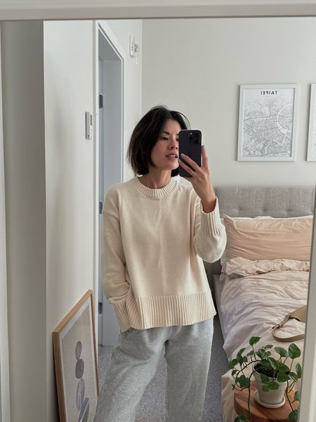 ON SALE!! Sweater: Everlane cotton sweater. Tts. Highly recommend
Pants: old. Linked similar 