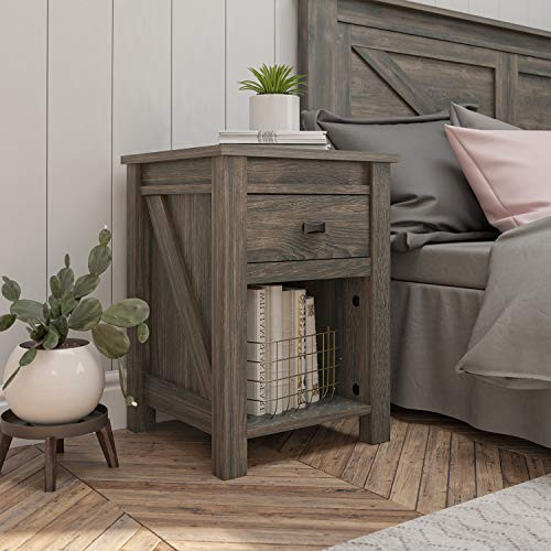 Ameriwood Home Farmington, Nightstand, Weathered Oak | Amazon (US)