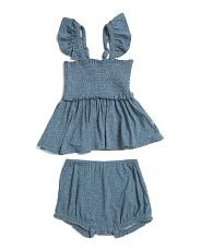 Infant And Toddler Girls 2pc Flutter Sleeve Tank And Shorts Set | TJ Maxx