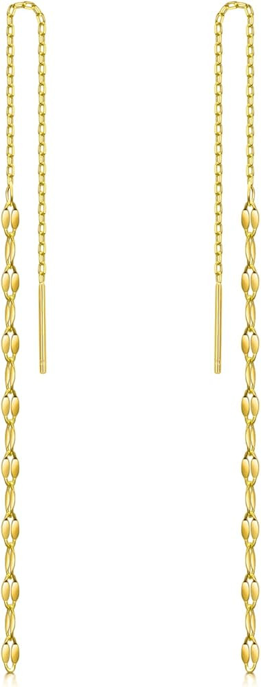 Moon Star Threader Earrings Sterling Silver Long Earrings for Women Hypoallergenic Tassel Chain E... | Amazon (US)