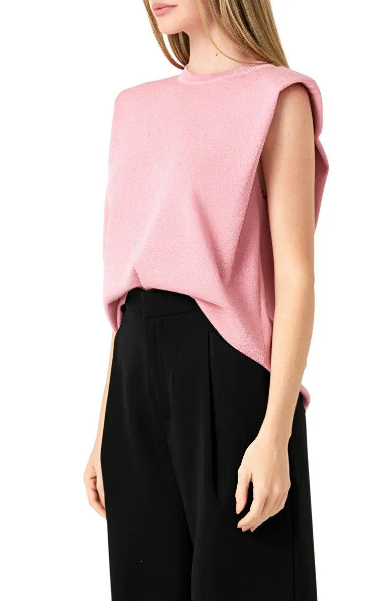 Glitter Power Shoulder Knit Top | Nordstrom