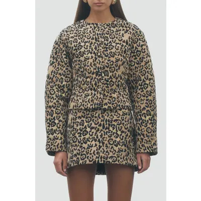 MAUDE CLUB Stevie Jacket in Brown Black at Nordstrom, Size Large | Nordstrom