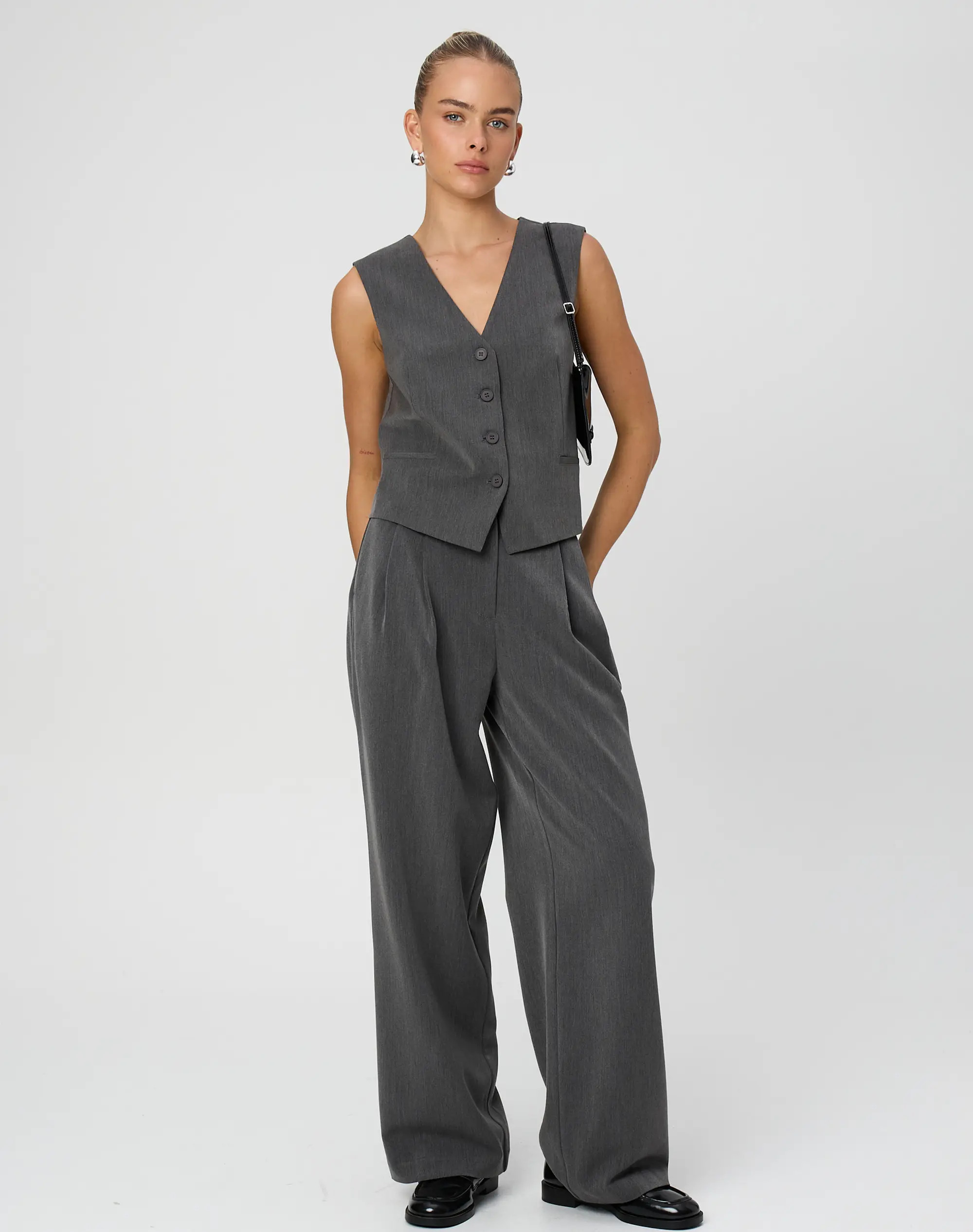 High Rise Wide Leg Tailored Pant | Glassons (Australia)