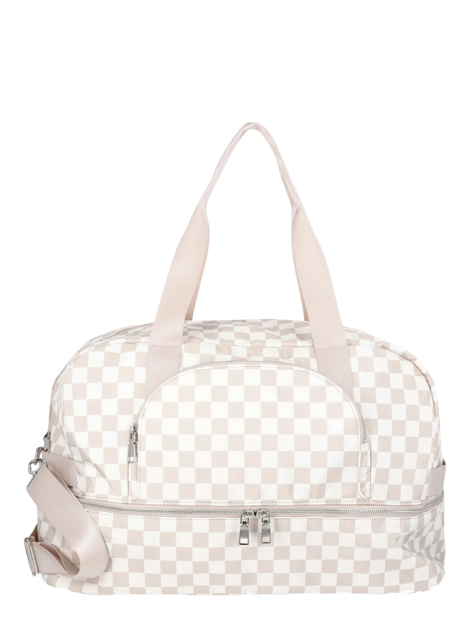 No Boundaries Women's Dome Weekender Bag, Tan Checker | Walmart (US)