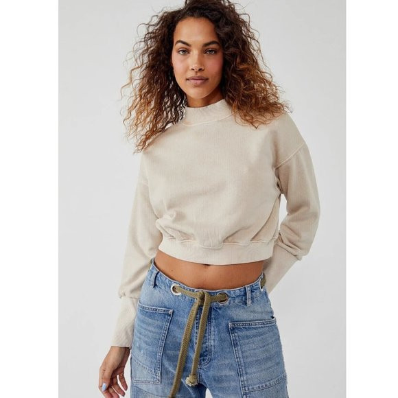 Free People We The Free Nikki Sweatshirt Top Oversized Pullover Ribbed M | Poshmark
