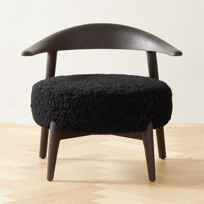Matador Modern Black Shearling Accent Chair | CB2 | CB2