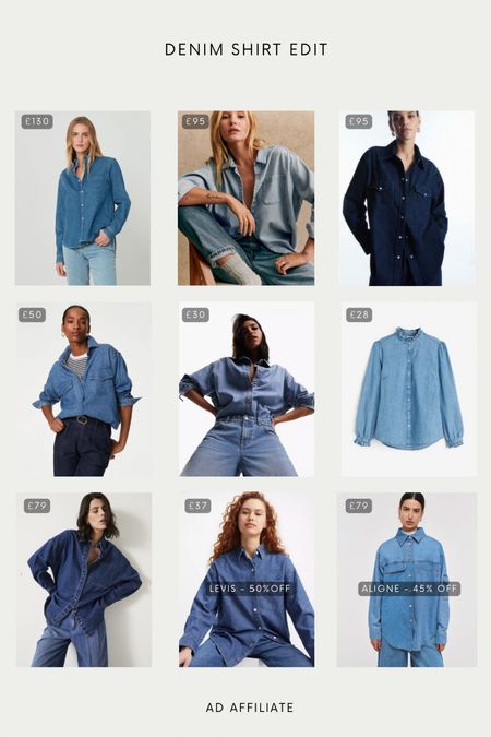 Love a denim shirt edit for spring outfits 💙 here’s a mix from M&S H&M Sezane Levis ASOS and some other brands 

#LTKfindsunder100 #LTKSpringSale #LTKSeasonal