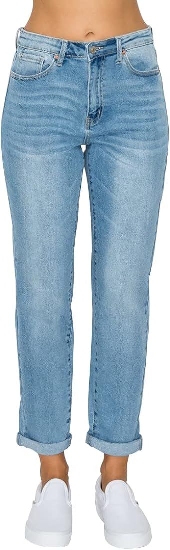Little Vintage Girls High Rise Jeans for Women High Waist Mom Jeans Boyfriend Jean, Wax Jeans, Denim | Amazon (US)