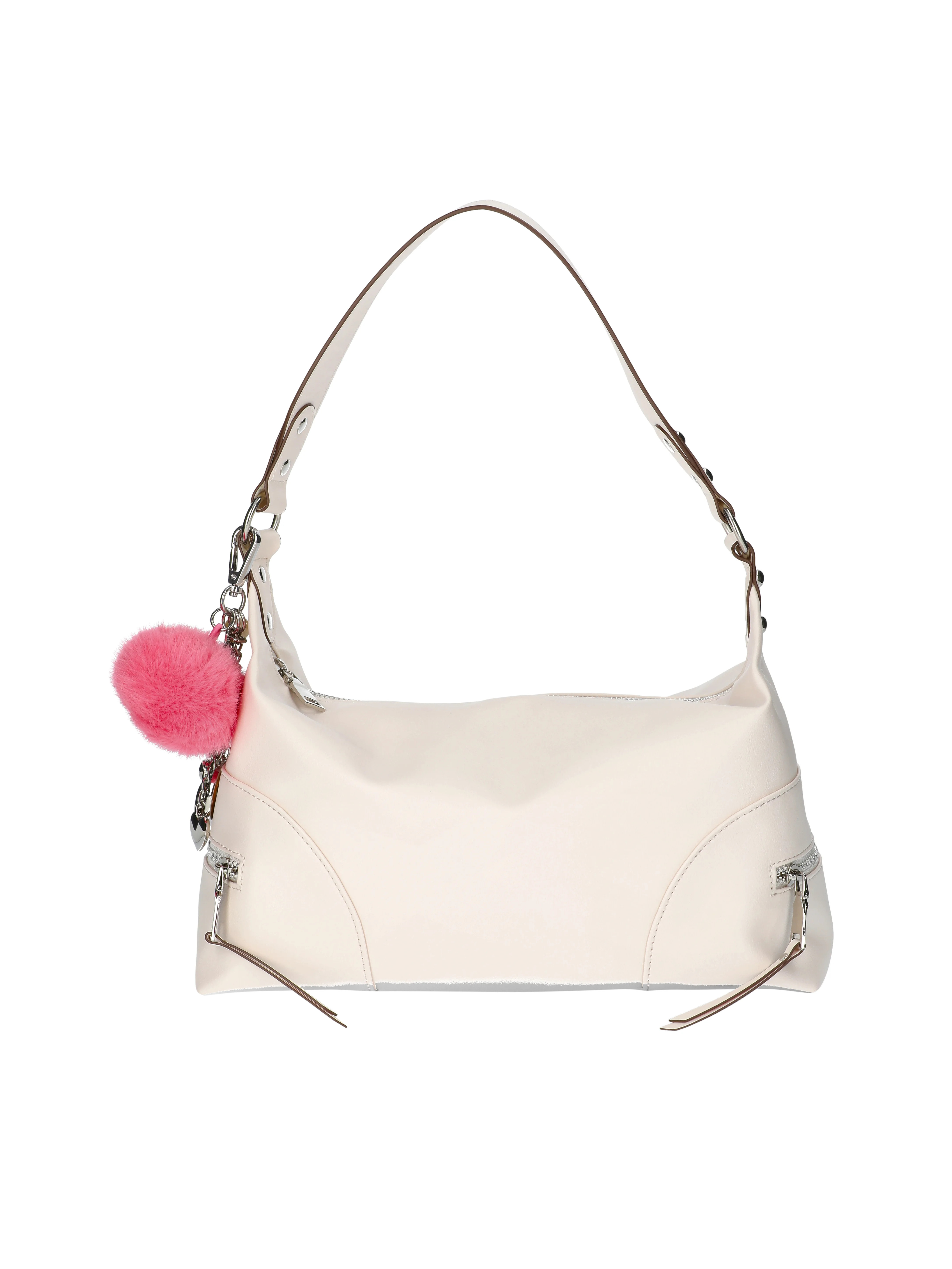 Madden NYC Women's Side Zipper Hobo Handbag, Cream | Walmart (US)