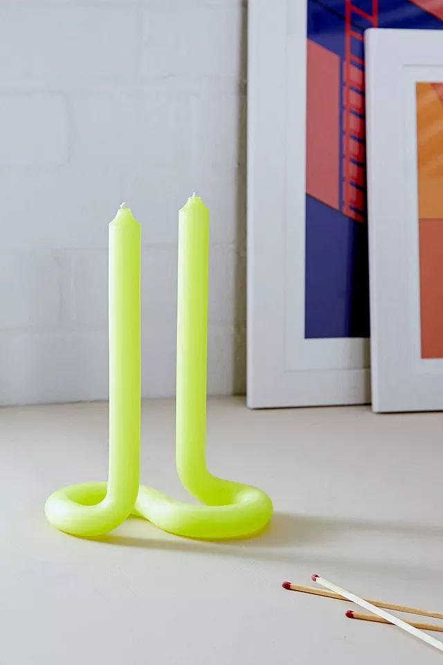 Lex Pott Twisted Yellow Candle | Urban Outfitters (EU)