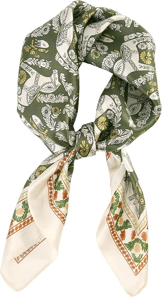 100% Pure Mulberry Silk Scarfs 26"x26" Square Scarf Women Neckerchief Headscarf hair scarf bandan... | Amazon (US)