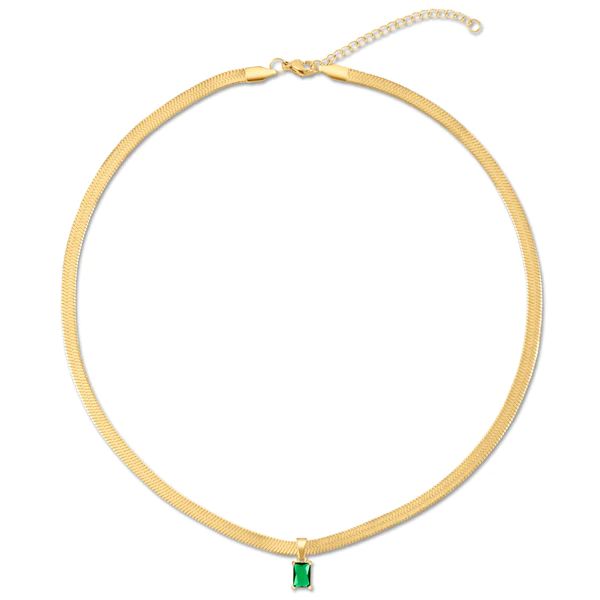 Ellie Vail - Pia Herringbone Chain Baguette Necklace | Ellie Vail Jewelry