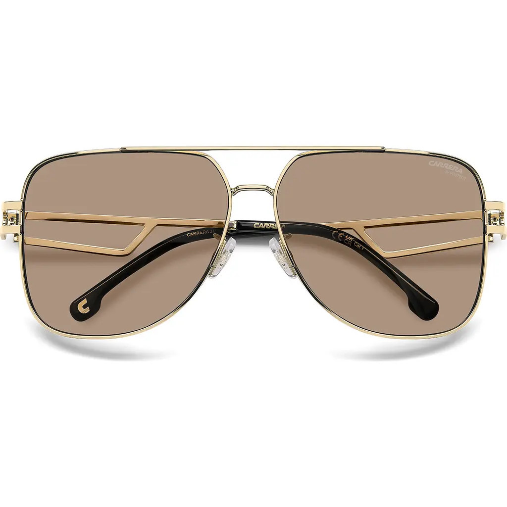 Carrera Eyewear 63mm Oversize Square Sunglasses in Gold/brown at Nordstrom | Nordstrom