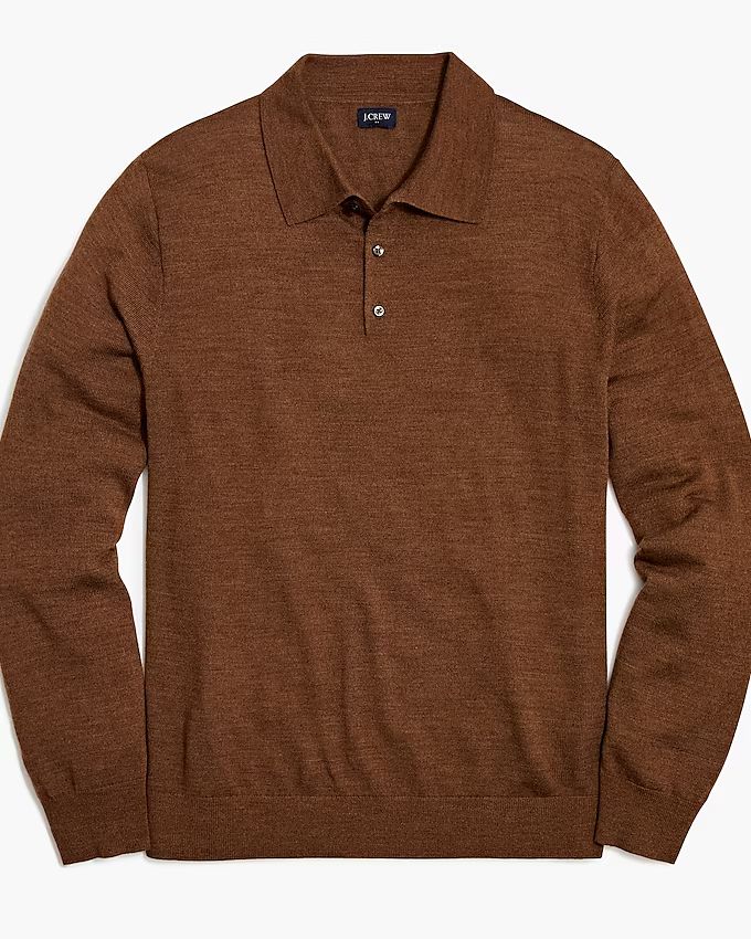 Machine-washable merino wool-blend sweater-polo | J.Crew Factory