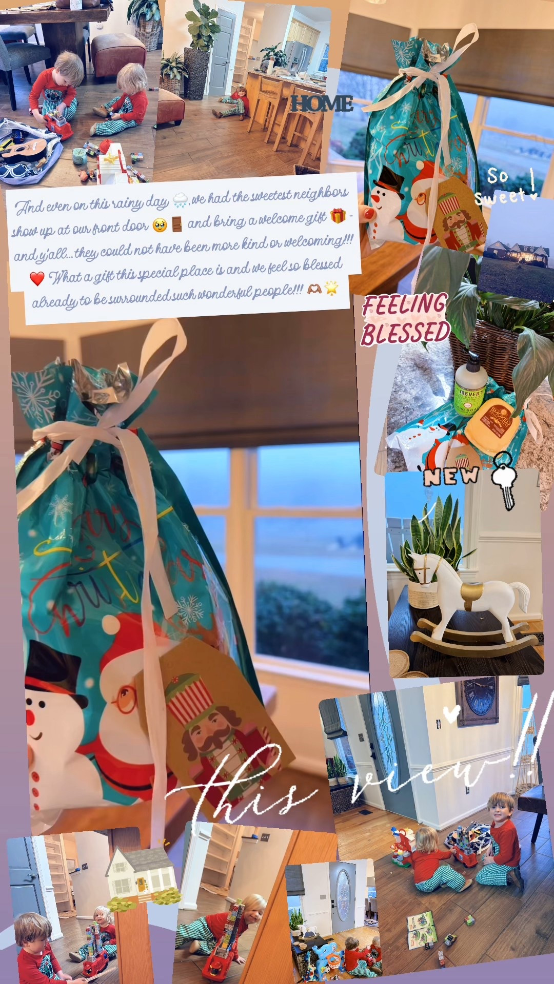 And even on this rainy day 🌧️, we had the sweetest neighbors show up at our front door 🥹🚪 and bring a welcome gift 🎁 - and y’all… they could not have been more kind or welcoming!!! ❤️ What a gift this special place is and we feel so blessed already to be surrounded such wonderful people!!! 🫶🏽🌟