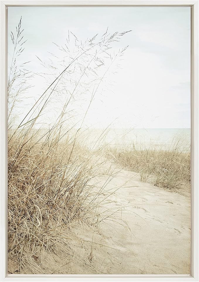 Kate and Laurel Sylvie Beach Grasses Framed Canvas Wall Art by Emiko and Mark Franzen of F2Images... | Amazon (US)