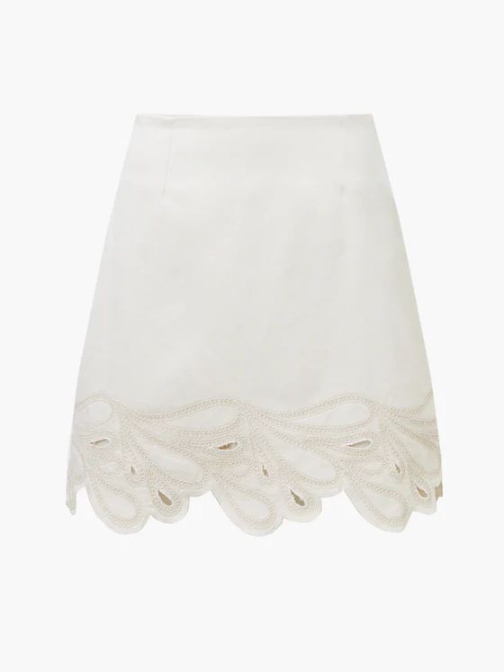 Ateena Twill Embroidered Mini Skirt | French Connection (UK)