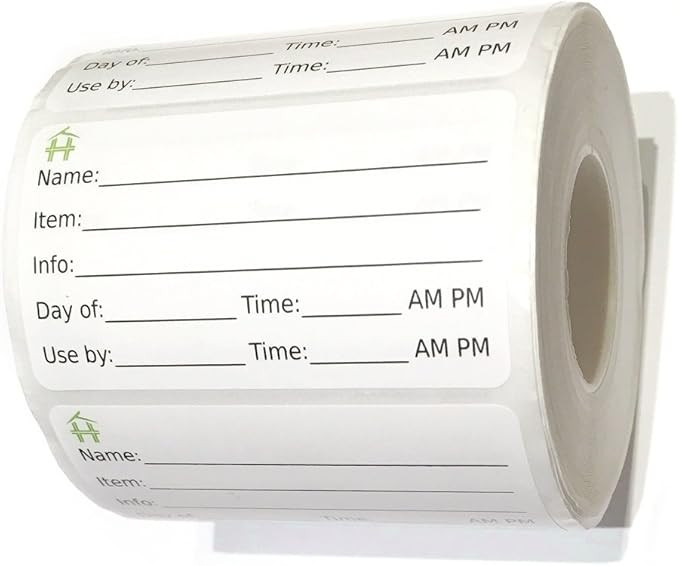 500 Food Labels - Removable Stickers with Large Writable Surface - Peel Clean With No Glue Residu... | Amazon (US)