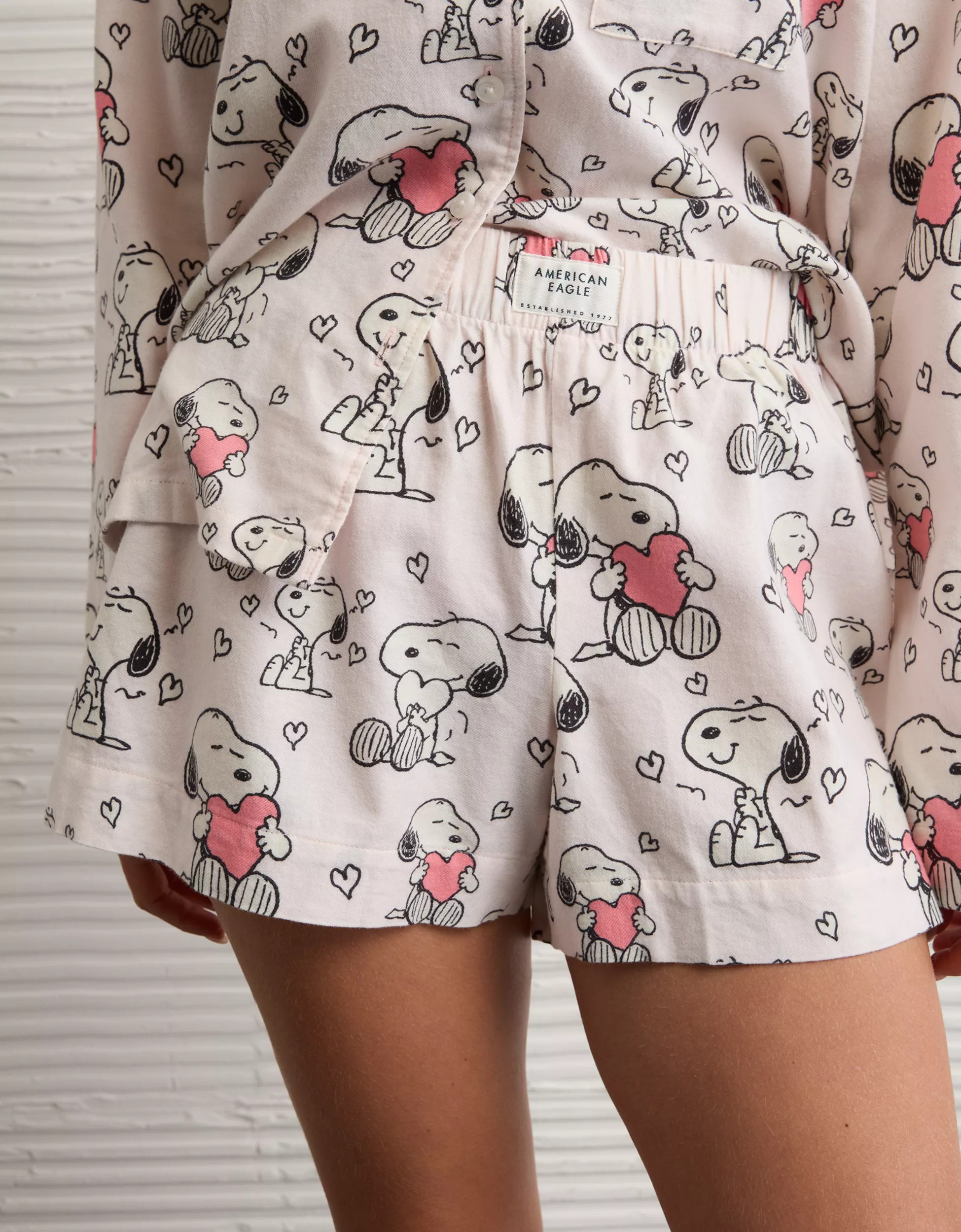 AE Snoopy Valentine's Day Flannel PJ Set | American Eagle Outfitters (US & CA)
