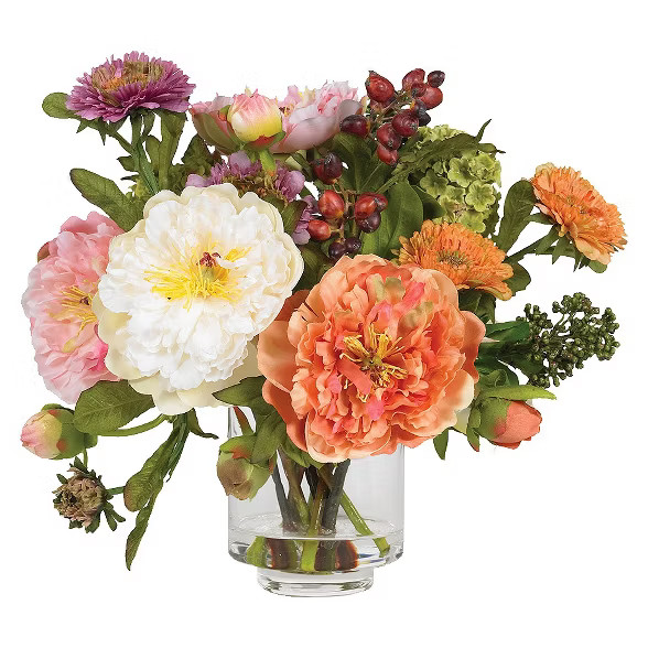Nearly Natural Peony Silk Arrangement | Target