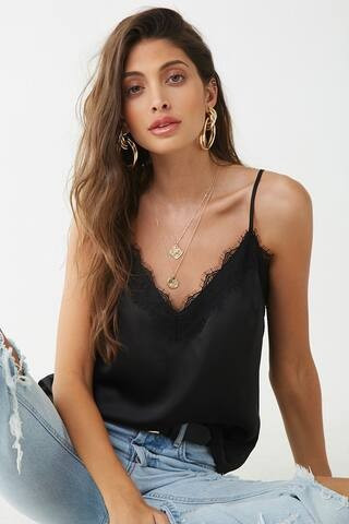 Satin Lace-Trim Cami | Forever 21 (US)