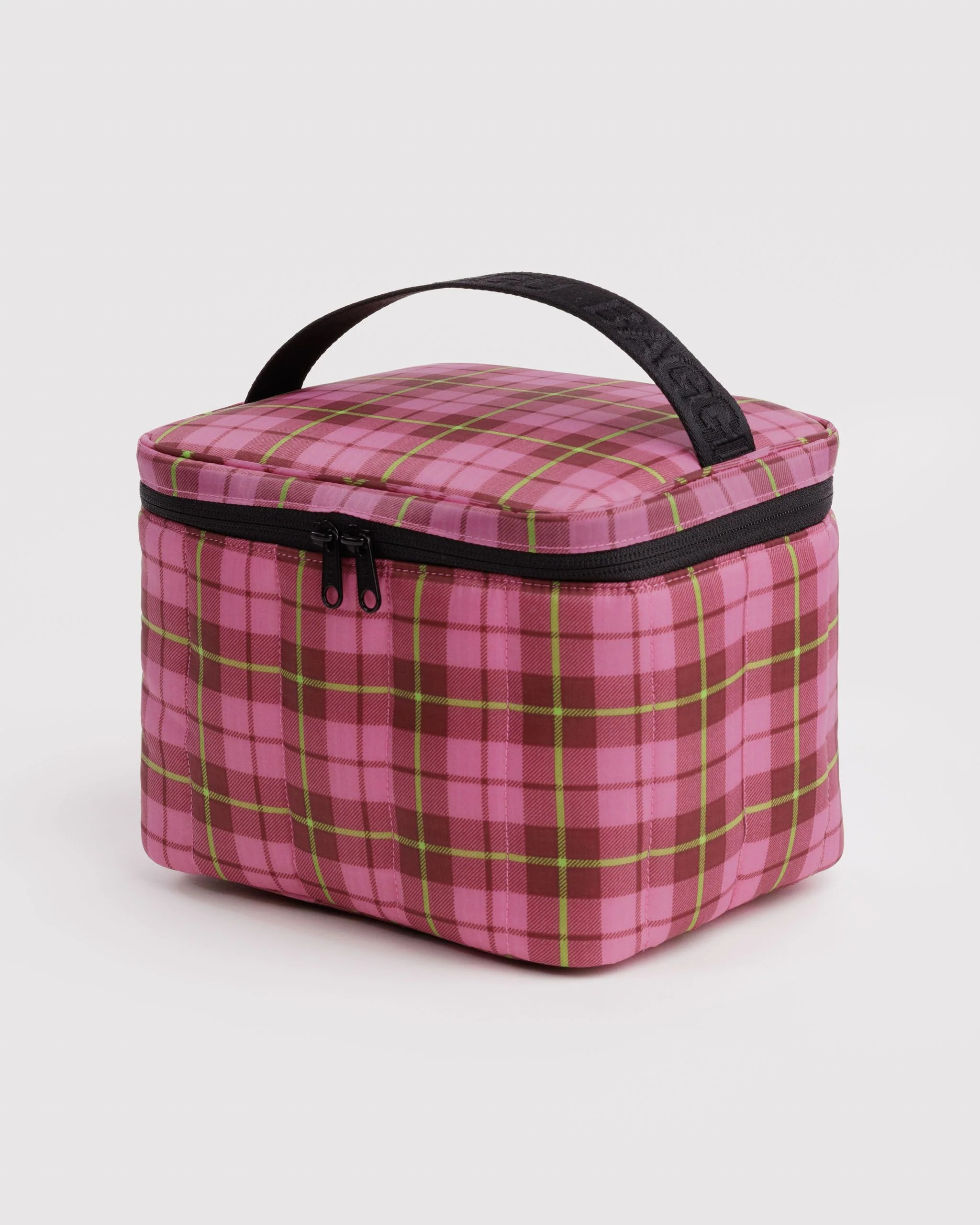 Puffy Lunch Bag Azalea Pink Tartan - Baggu | BAGGU