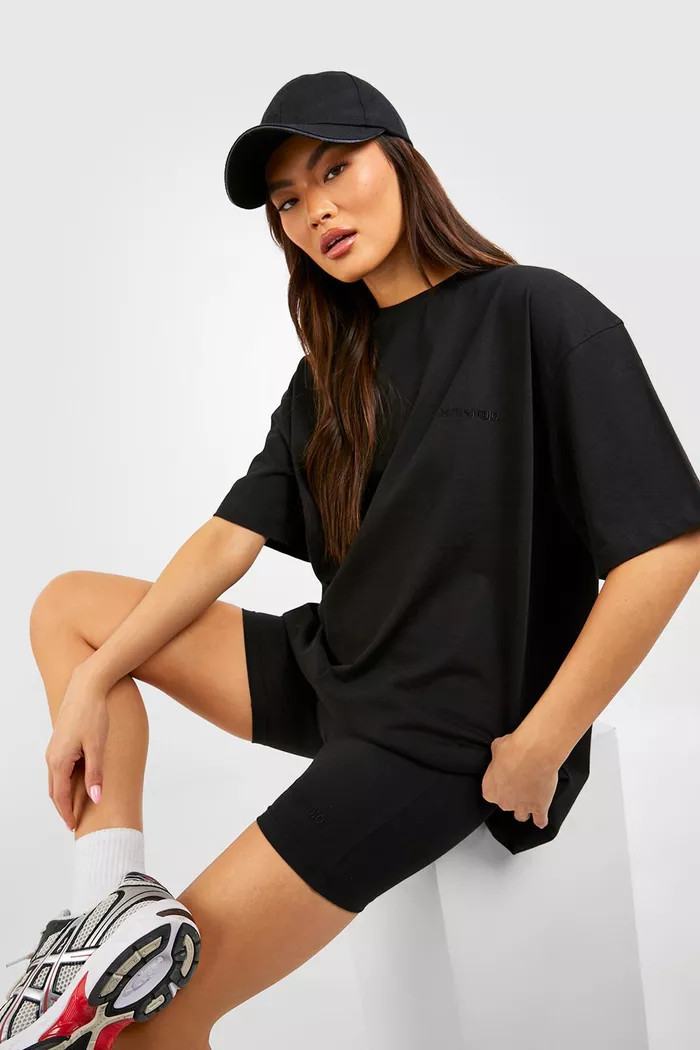 Oversized T-Shirt And Biker Short Set | boohoo (US & Canada)