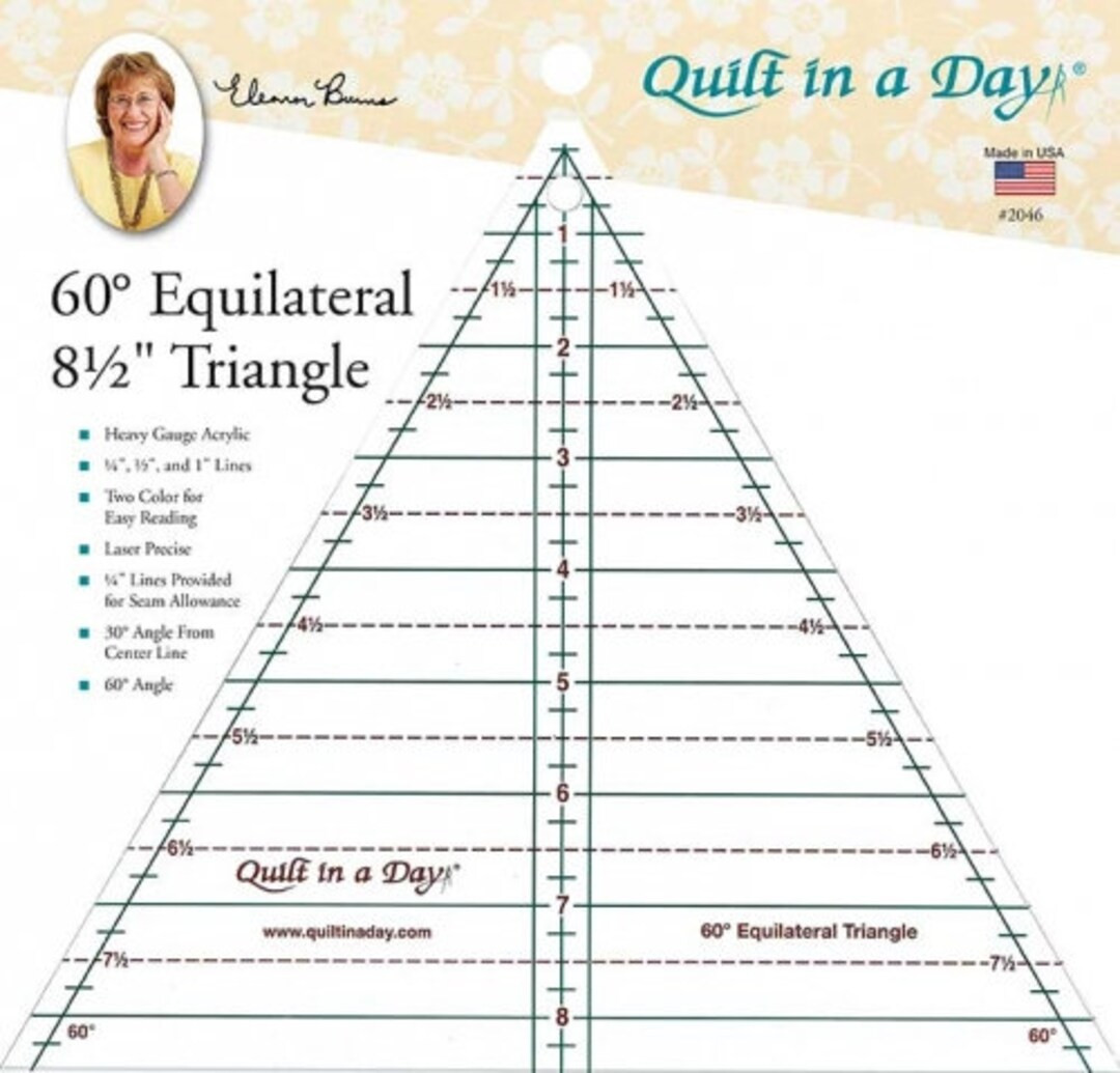 Triangle Ruler - 60 Degree Triangle Ruler by Quilt in a Day - Finished sizes are from 1 inch to 8... | Etsy (US)