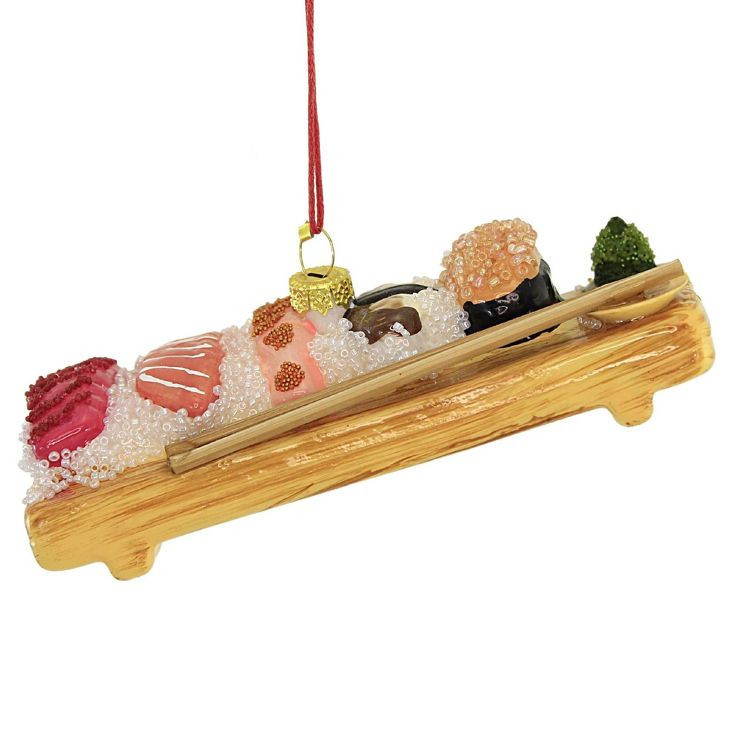 Holiday Ornament 2.0" Deluxe Sushi Board Food Ornament Raw Fish Wasabi  -  Tree Ornaments | Target