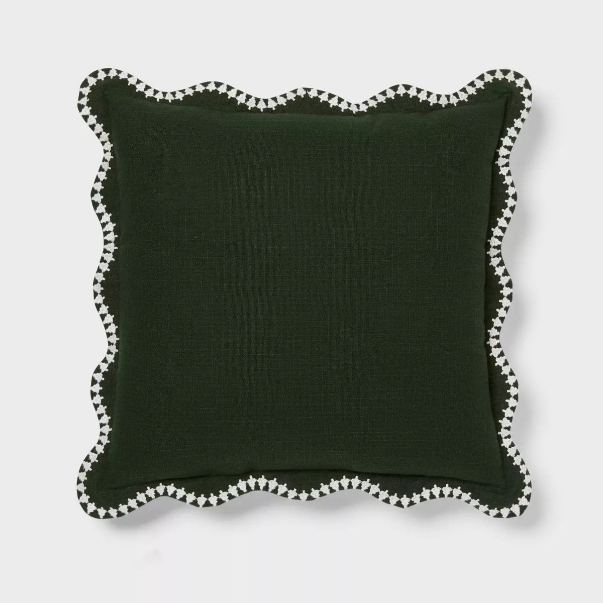 18''x18'' Square Holiday Decorative Pillow Scalloped Tree Green - Threshold™ | Target