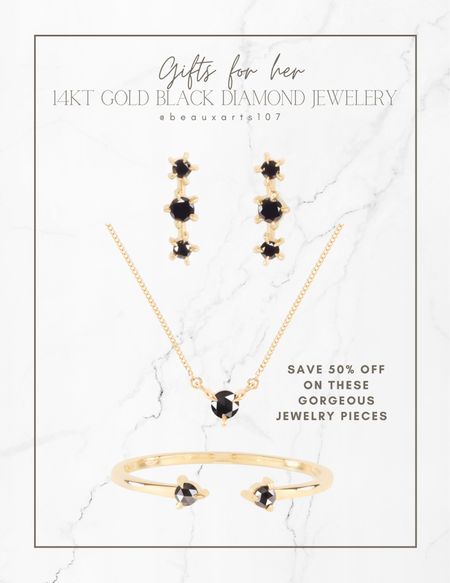 Save 50% off these gorgeous gold and black diamond jewelry pieces!

#LTKstyletip #LTKGiftGuide #LTKHolidaySale